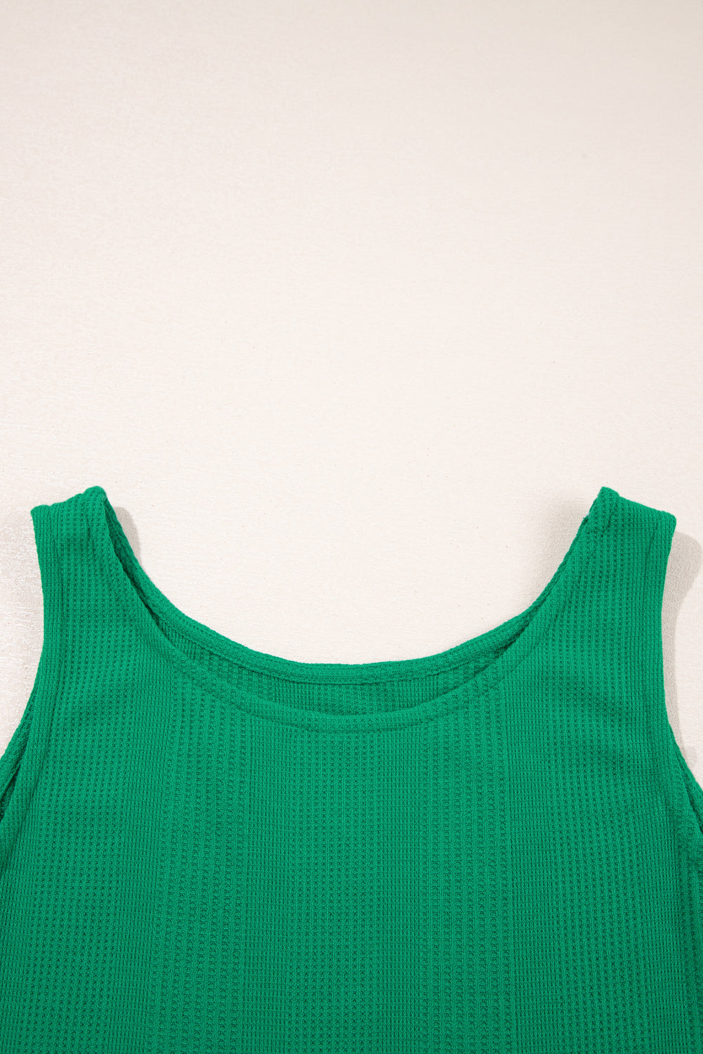 Ensemble débardeur et pantalon côtelés de couleur unie verte