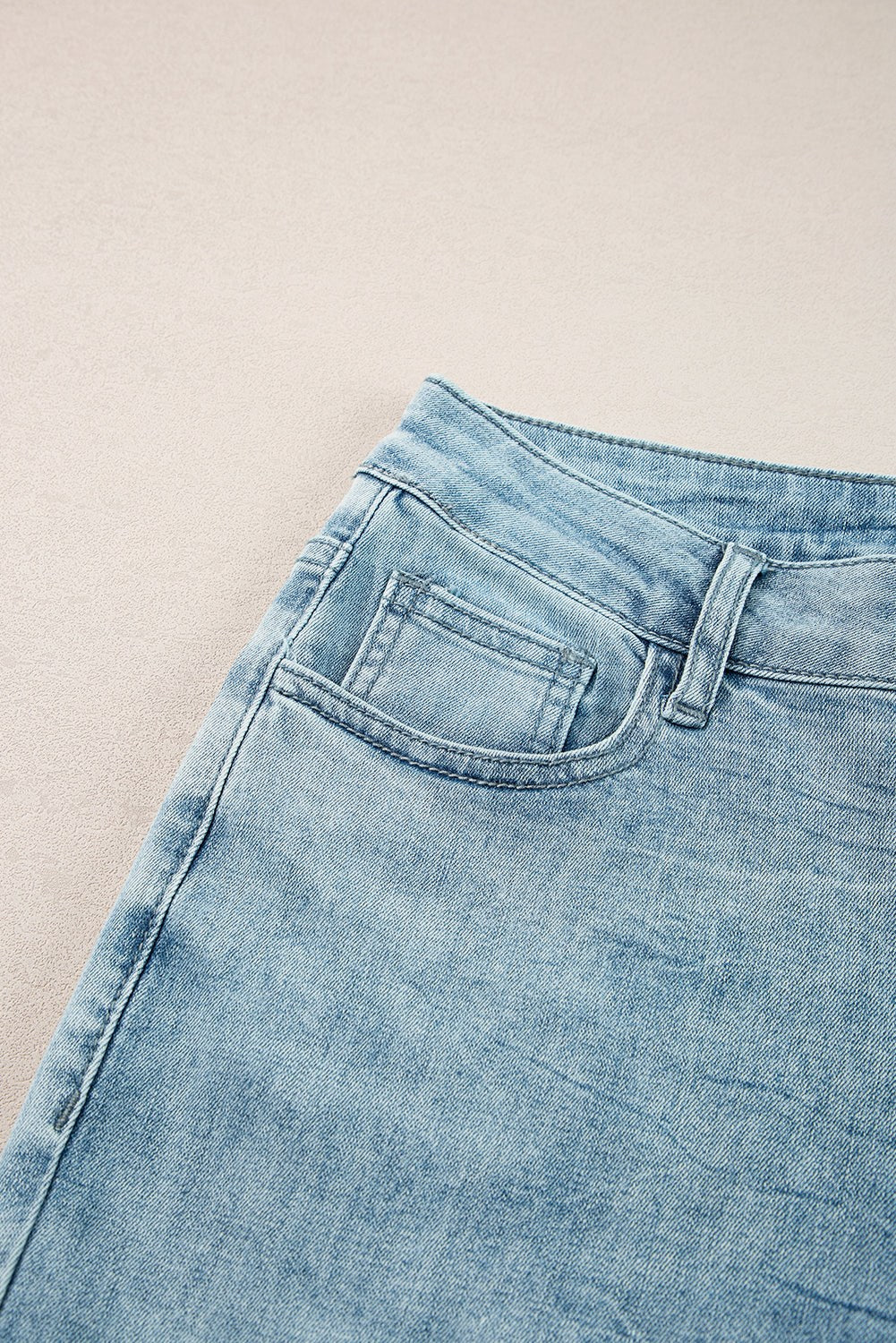Dusk blue acid wash high waist long jeans with extra wide leg design and medium-high elasticity