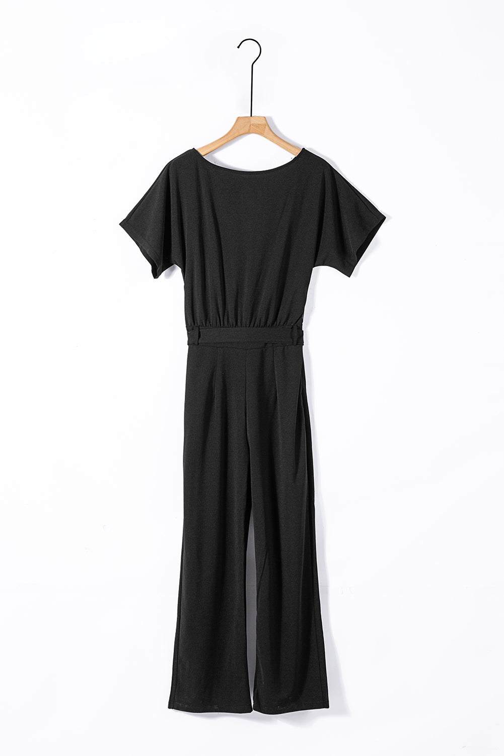 Glam Belted Wide Leg Jumpsuit