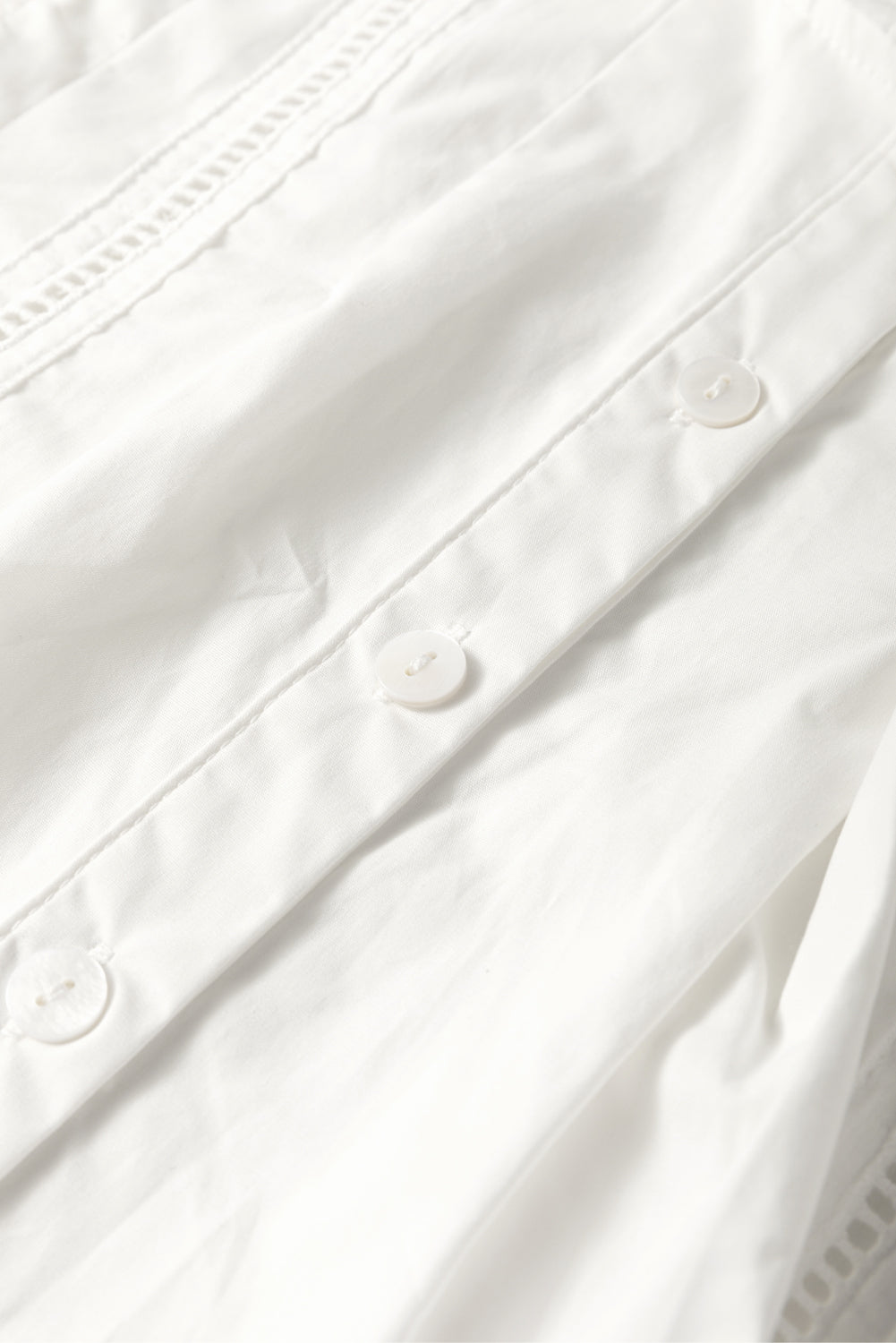 Chemise blanche sans manches en dentelle crochetée | Haut chic d'été