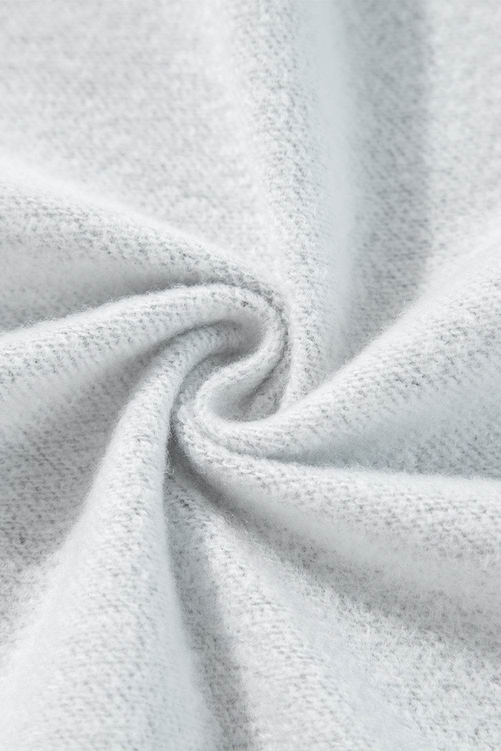 Light Grey Solid Color Fleece Lined Zip