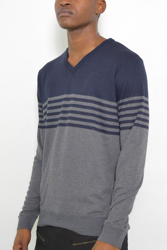 Pull en tricot à col en V pour homme Weiv