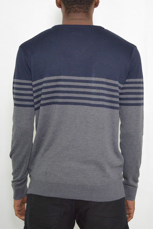 Pull en tricot à col en V pour homme Weiv