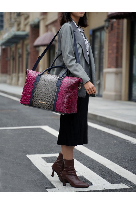 Sac de sport MKF en simili-crocodile gaufré par Mia K