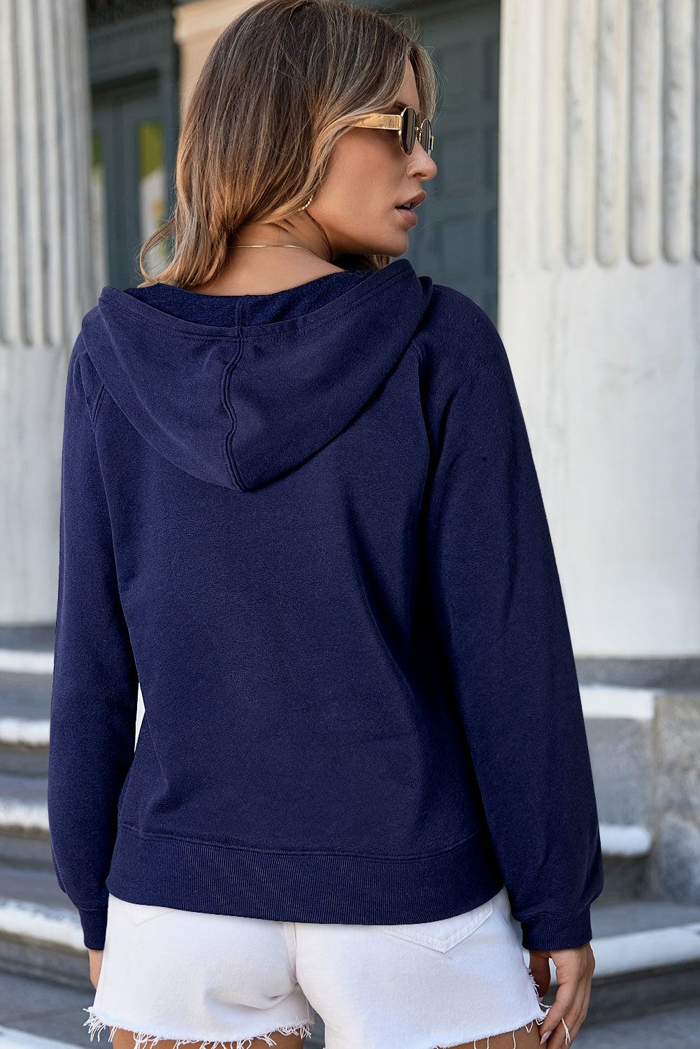 Light Grey Solid Color Fleece Lined Zip
