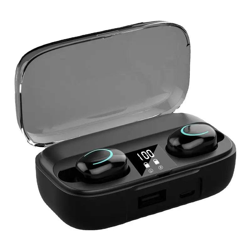 Wireless Bluetooth Earbuds in charging case showing compact design