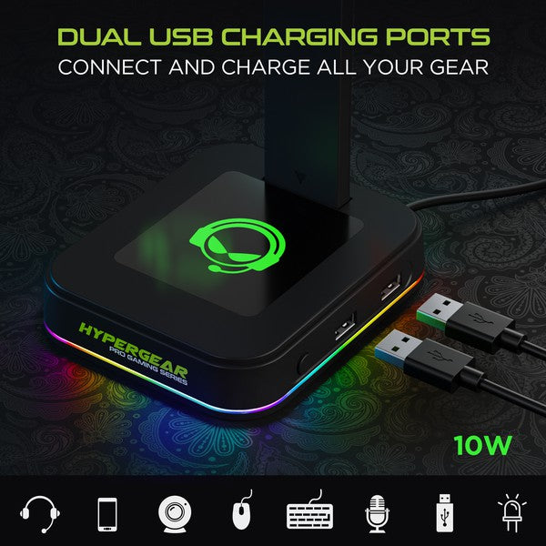 Support de casque HyperGear RGB Command Station