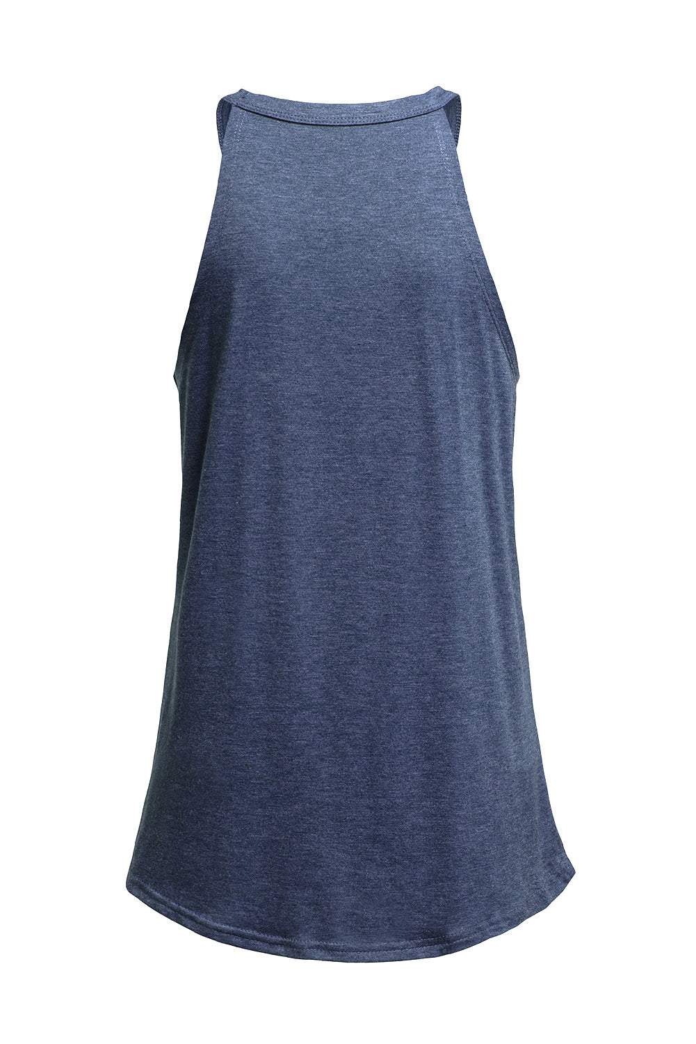 Grey Solid Color Crew Neck Tank Top