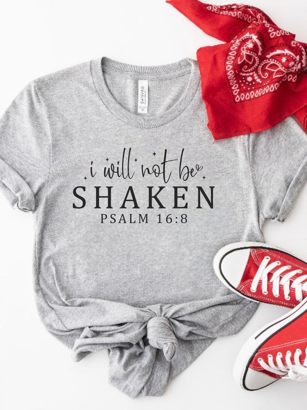 T-shirt graphique « Je ne serai pas ébranlé » Psaume 16 :8