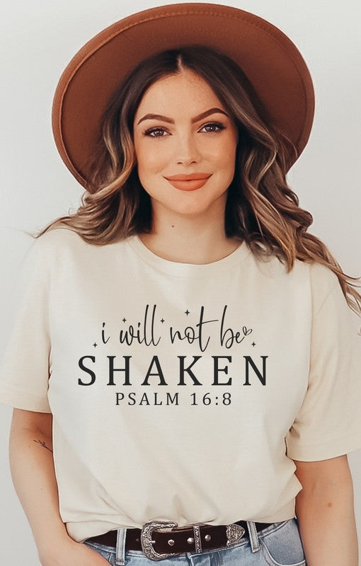T-shirt graphique « Je ne serai pas ébranlé » Psaume 16 :8