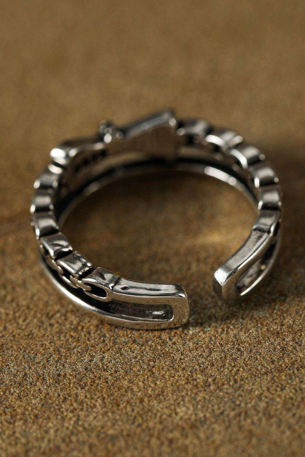 Silvery Bowknot Vintage Alloy Double Tier Ring
