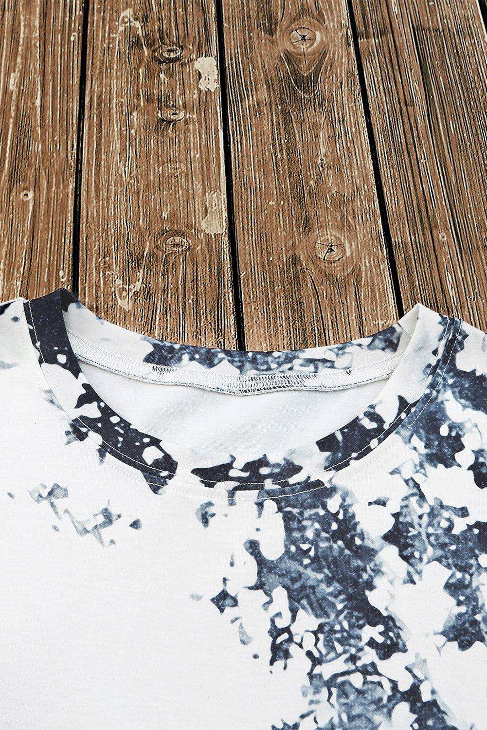 western bleached t-shirt close view