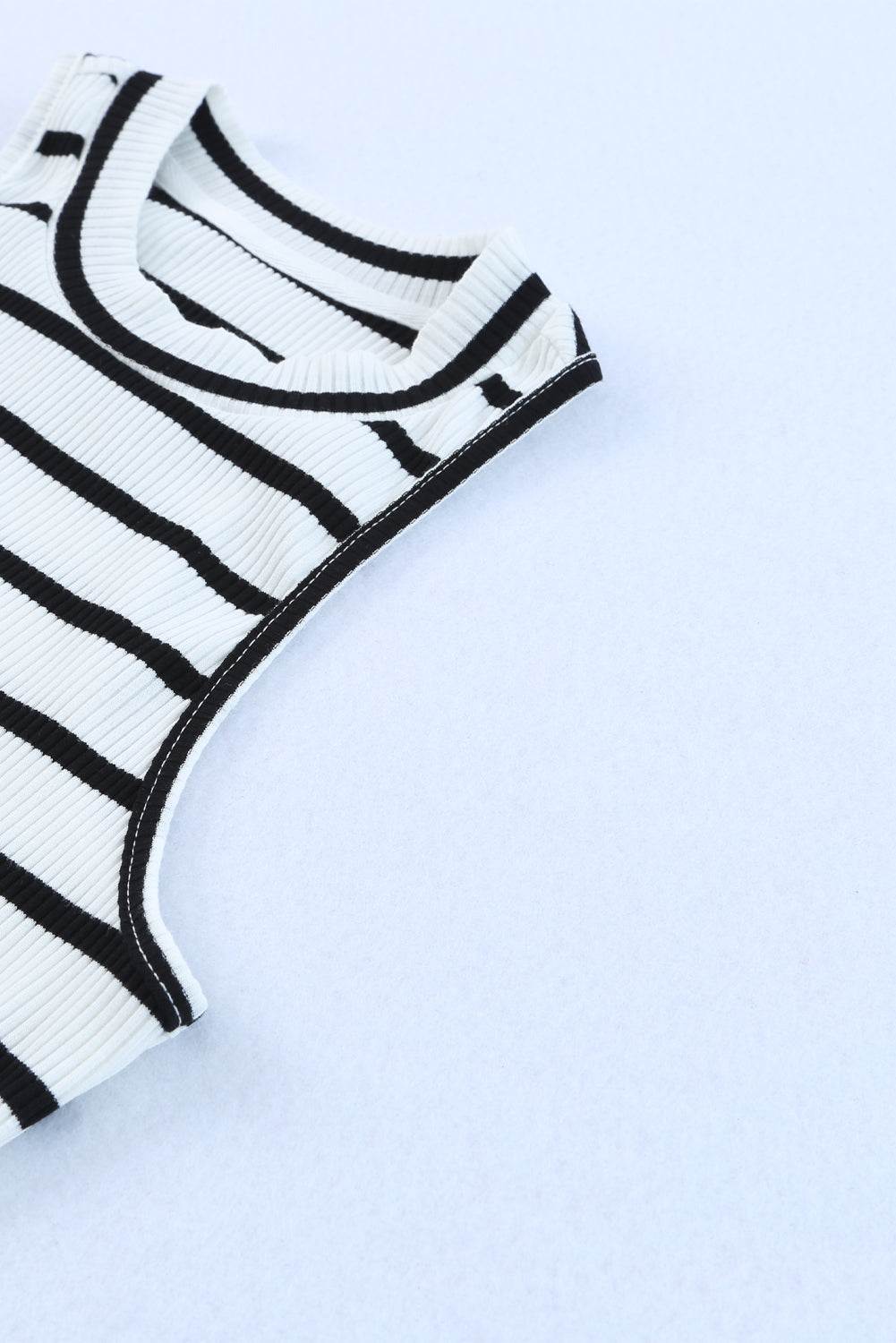 Apricot Striped Print Ribbed