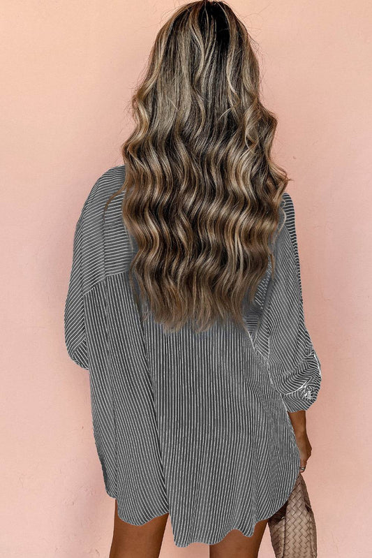 black roll-tab sleeve shirt Back