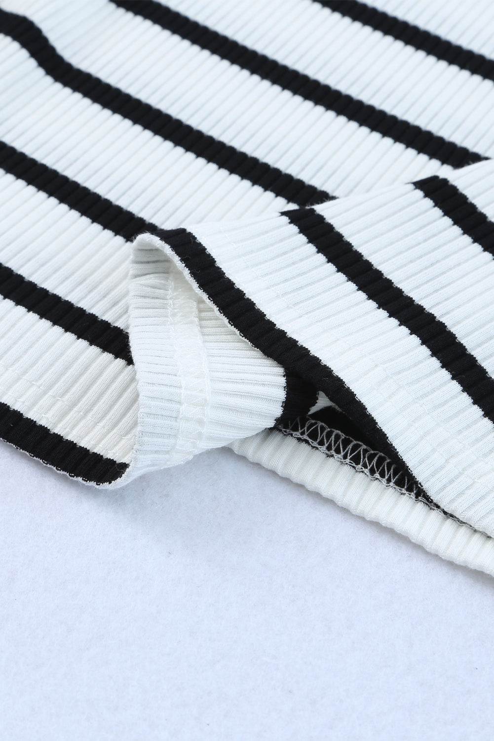 Apricot Striped Print Ribbed