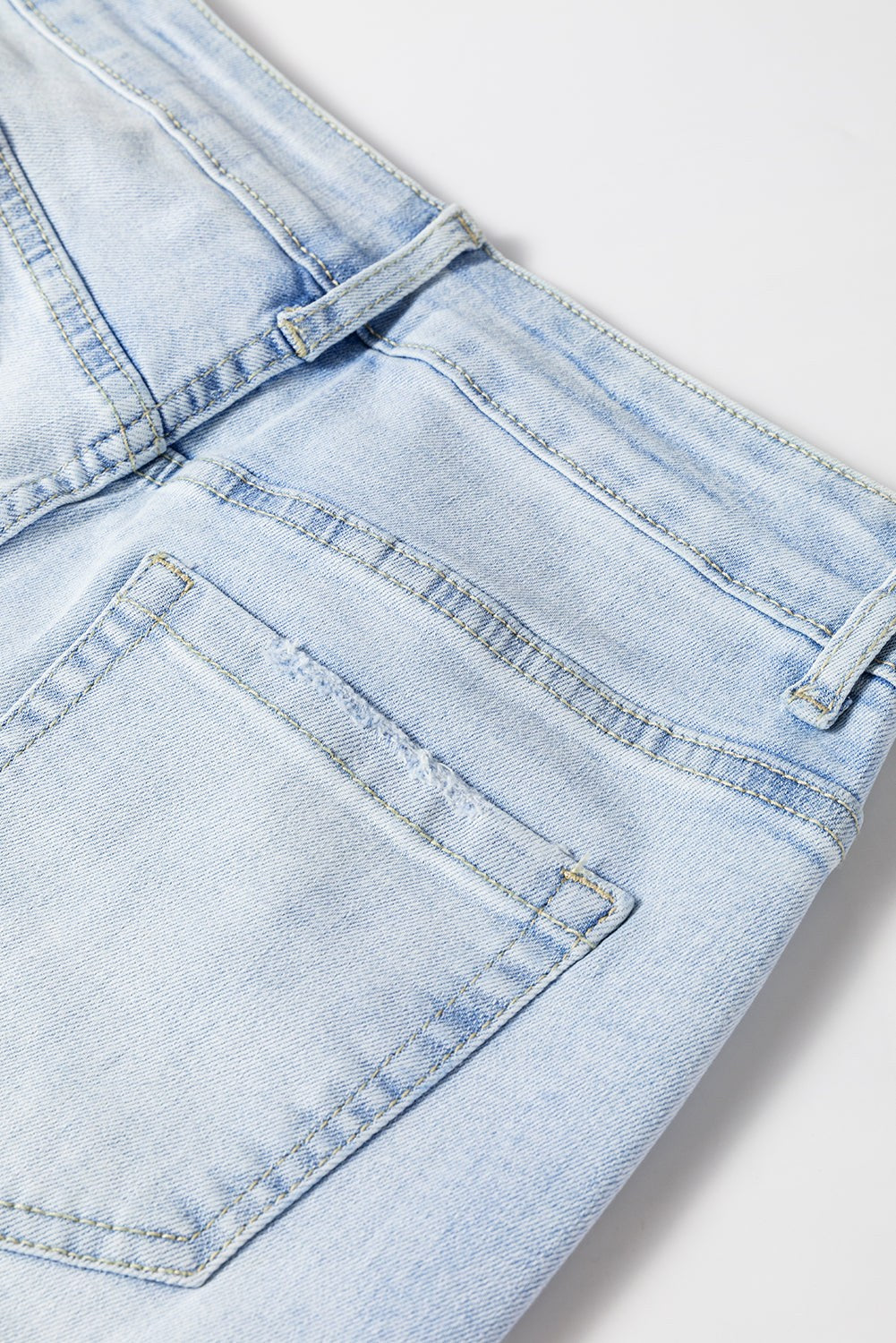 Beau Blue Vintage Light Wash Distressed Flare Jeans back view