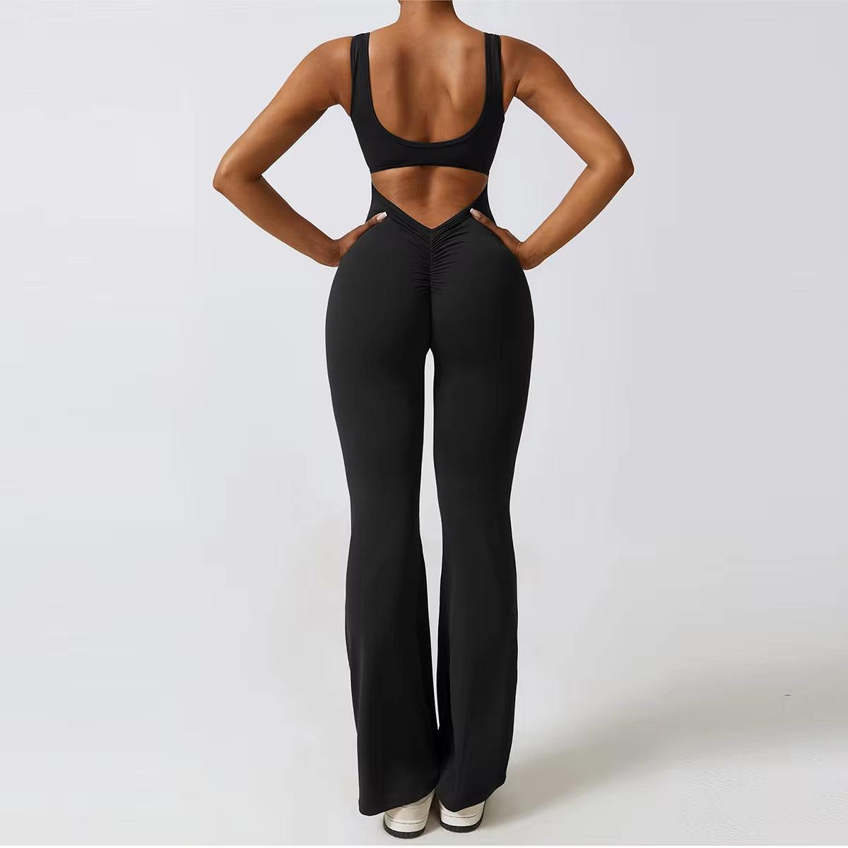 Sexy Back V Jumpsuit Gym Set