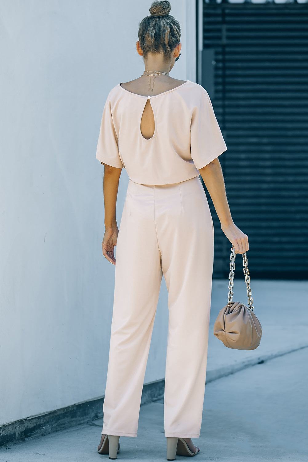 Glam Belted Wide Leg Jumpsuit