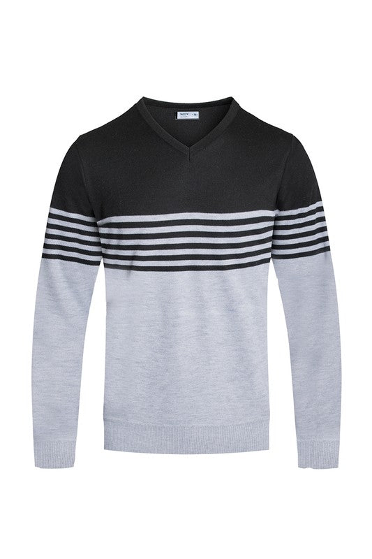 Pull en tricot à col en V pour homme Weiv