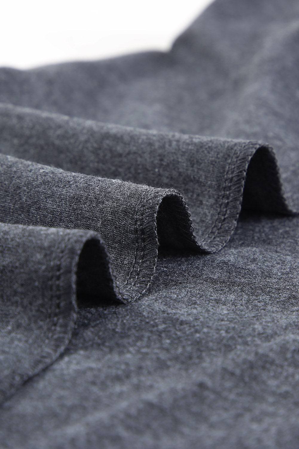 Grey Solid Color Crew Neck Tank Top