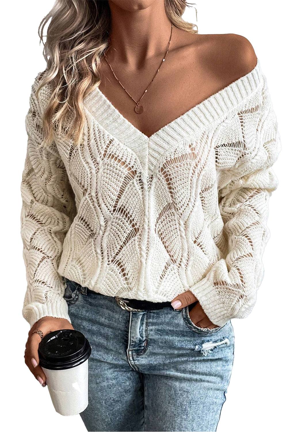 Neck Drop Shoulder Sweater