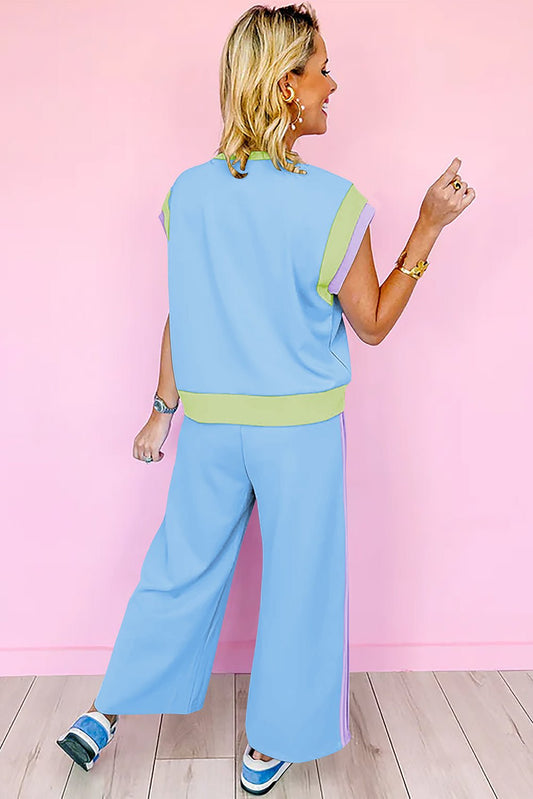 Sky Blue Color Block Sassy