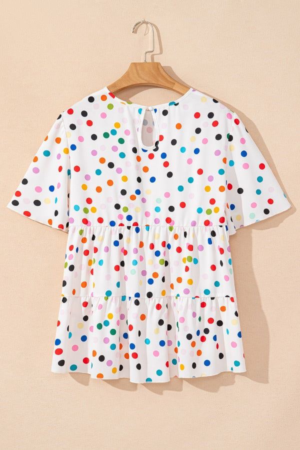 Polka Dot Babydoll Blouse