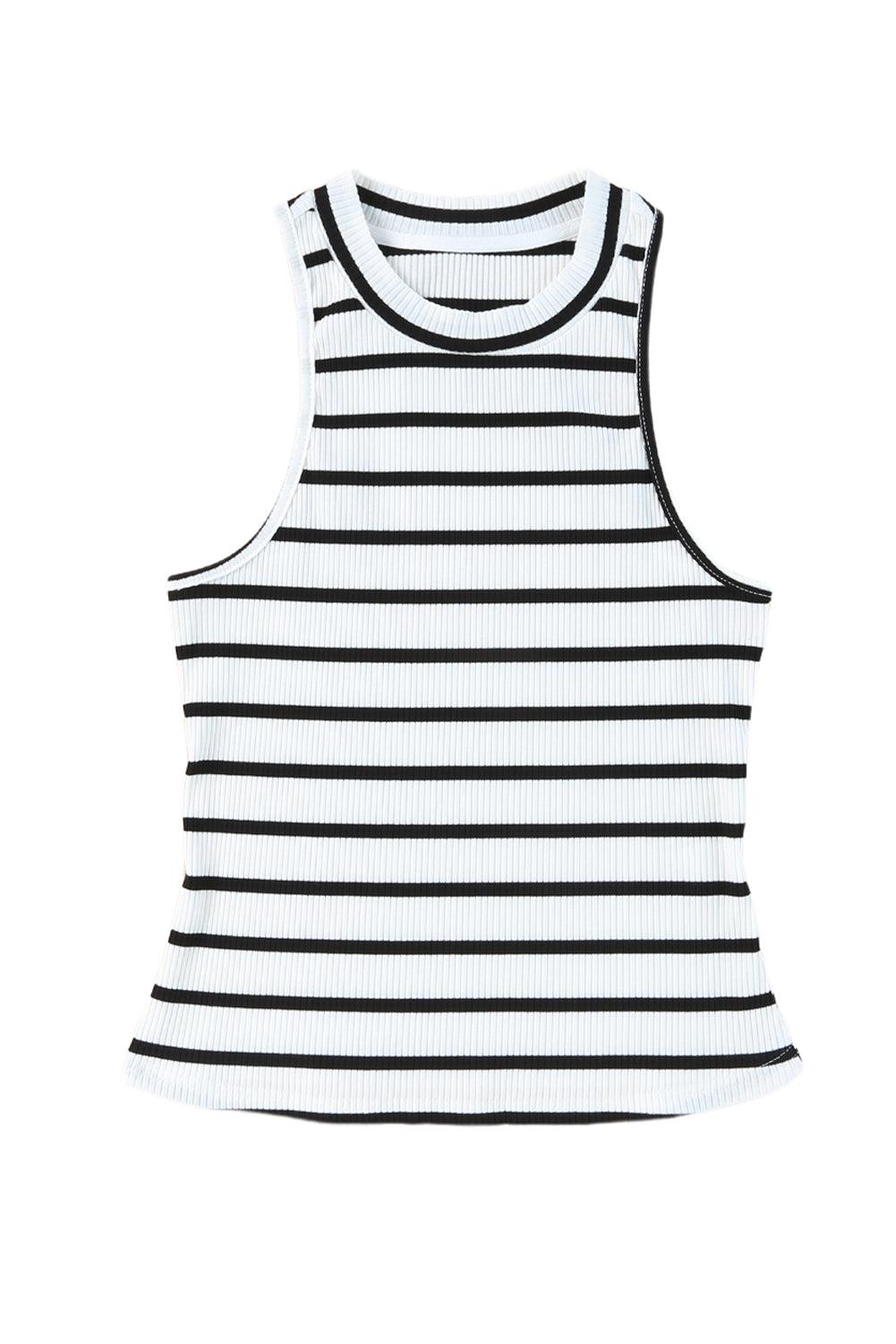 Apricot Striped Print Ribbed