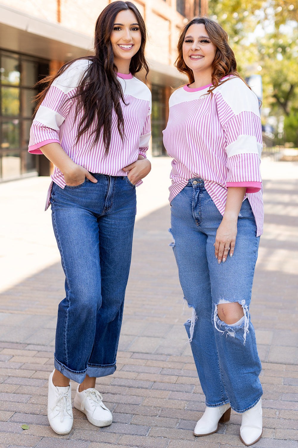 Pink Stripe Patchwork Double Take