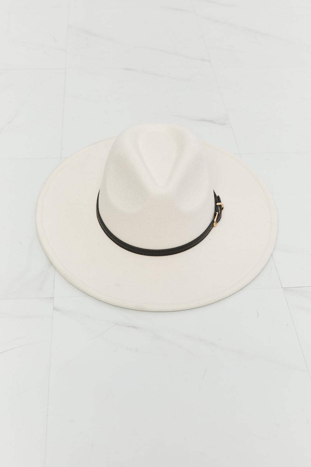 Women's contrast detail fedora hat with adjustable fit