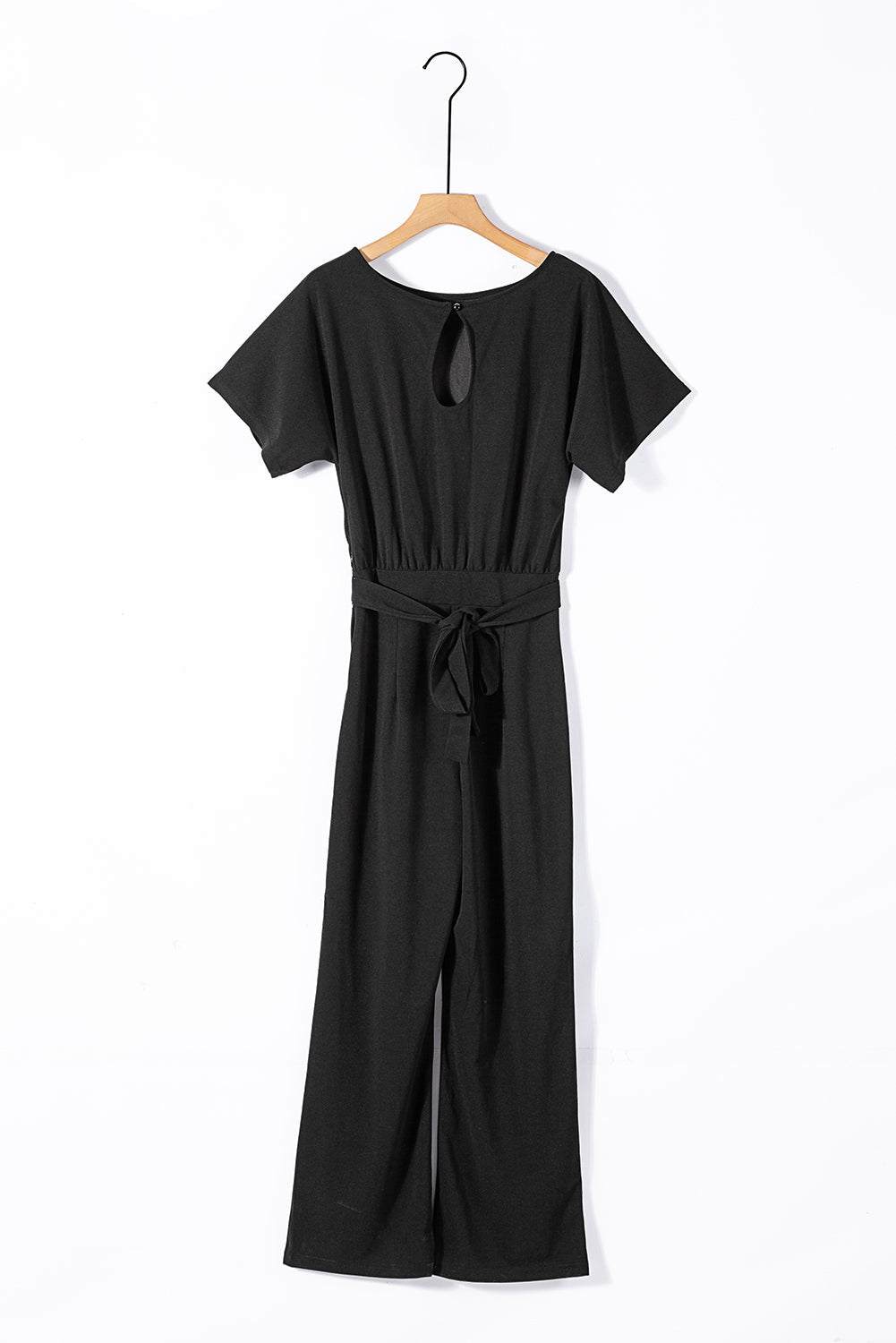 Glam Belted Wide Leg Jumpsuit