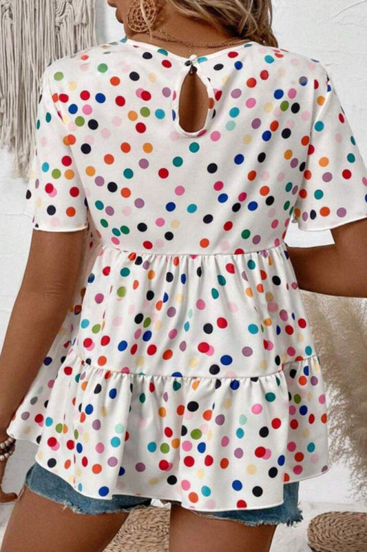 Polka Dot Babydoll Blouse