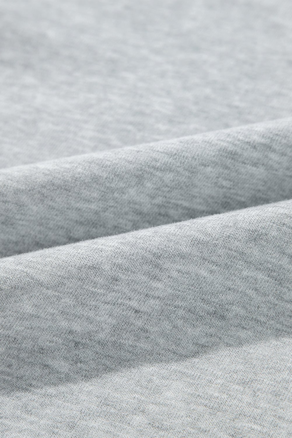 Light Grey Solid Color Fleece Lined Zip