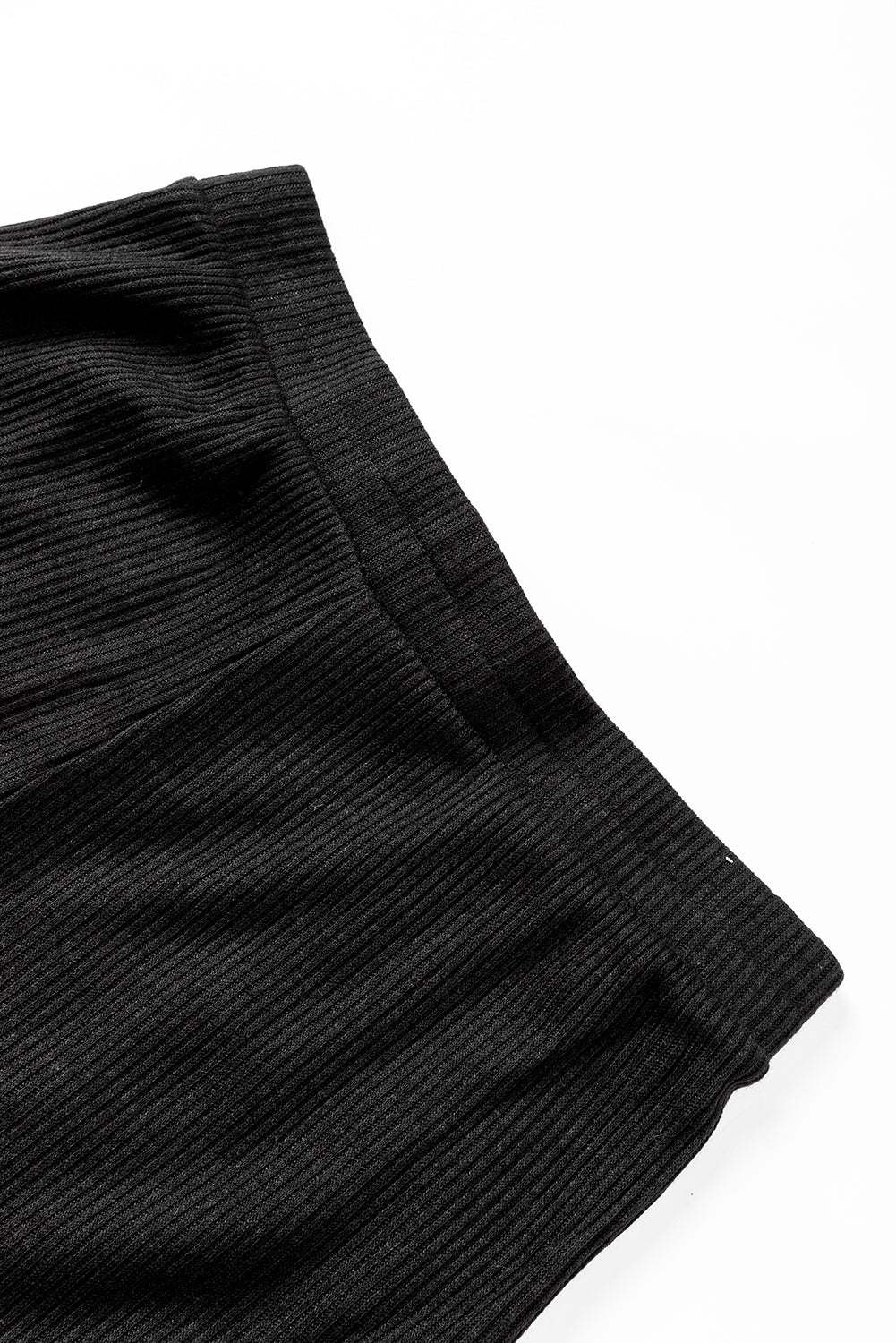Brown Ribbed Knit Collared Henley Top