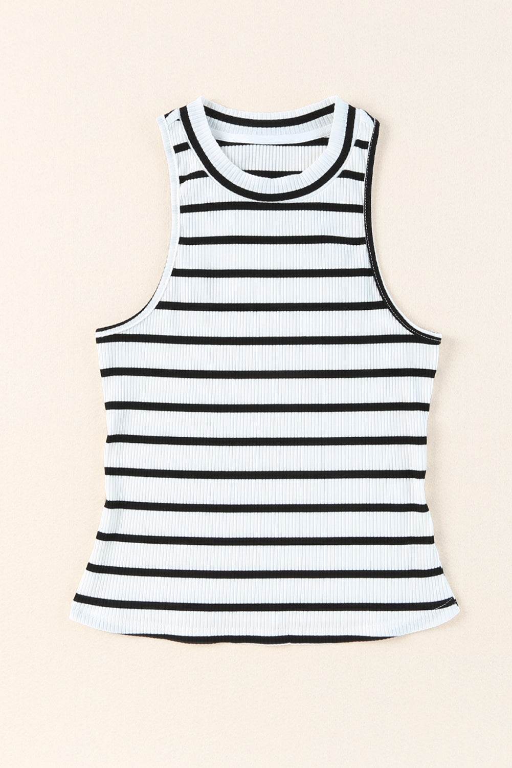 Apricot Striped Print Ribbed