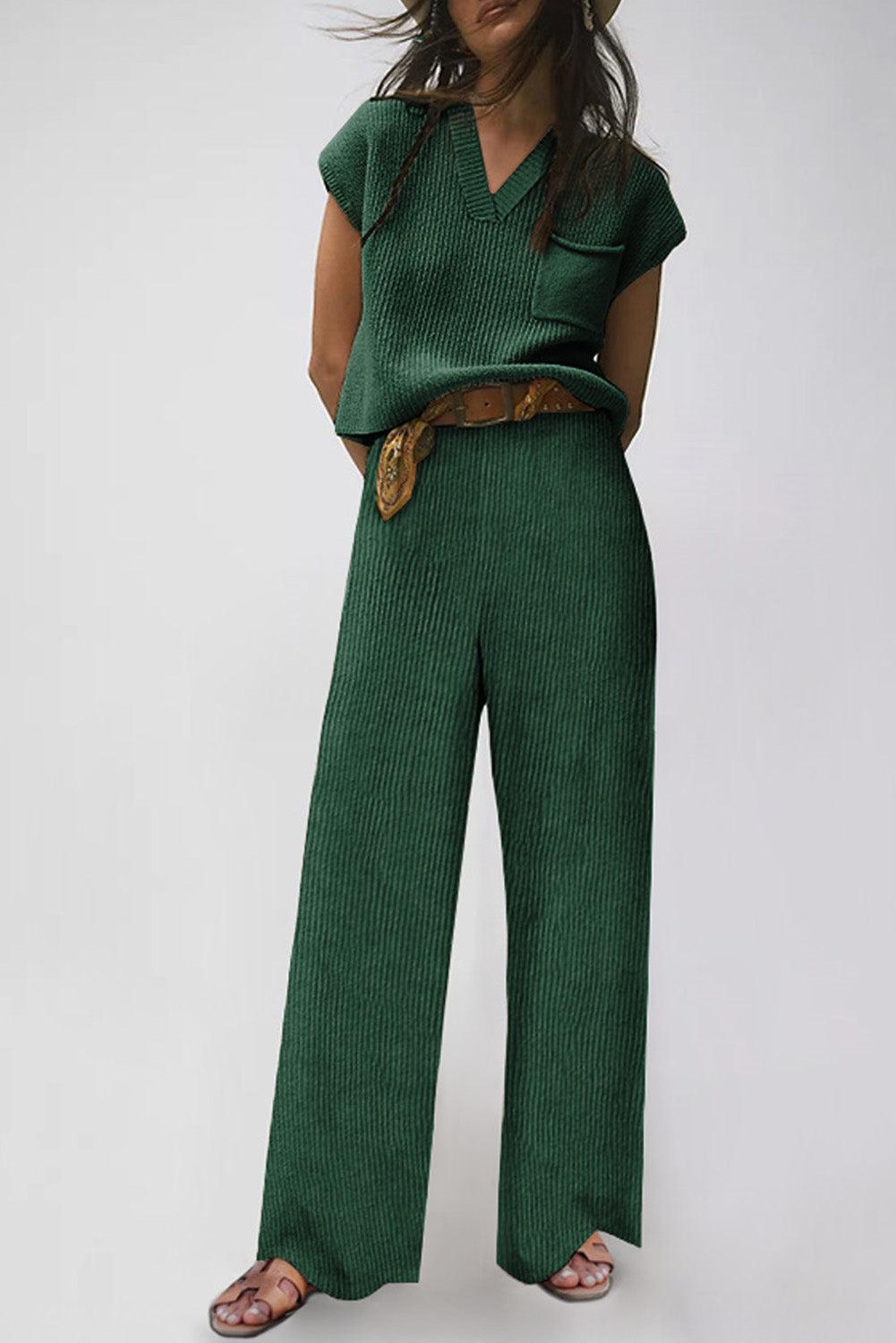green knitwear set frontal View