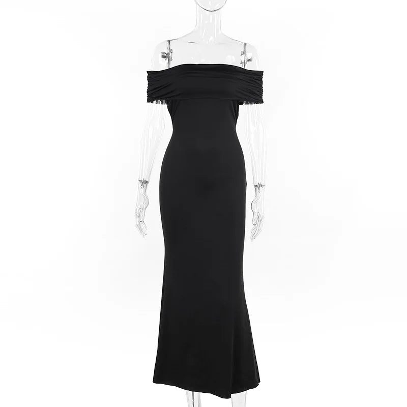Robe longue sexy sans bretelles et dos nu, élégante
