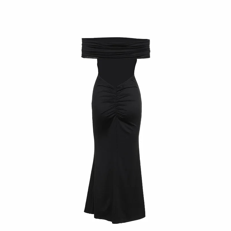 Robe longue sexy sans bretelles et dos nu, élégante