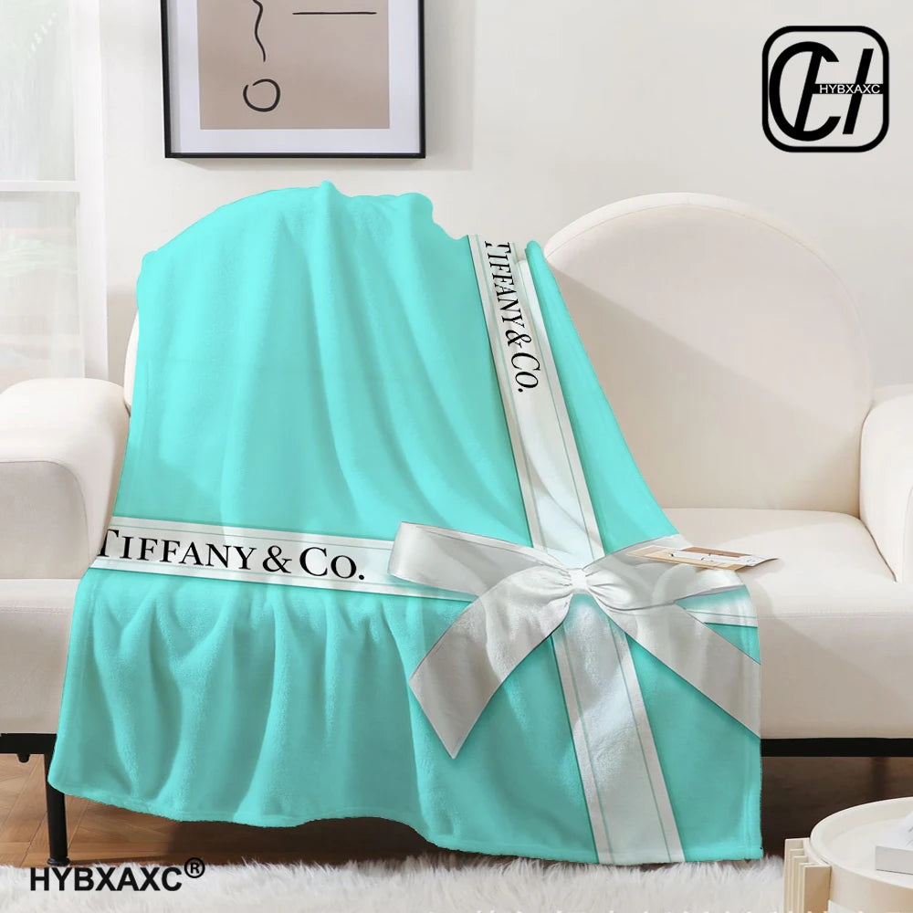 Couverture T-Tiffany Couverture en flanelle Art esthétique Couverture en flanelle bleue