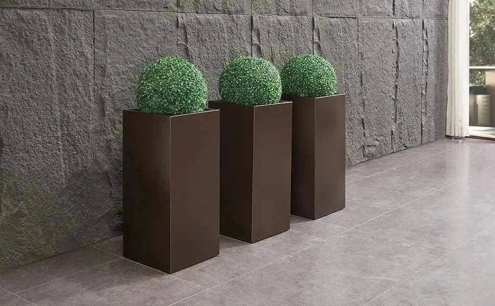 Metallic Heavy Tall Outdoor Indoor Planter Box
