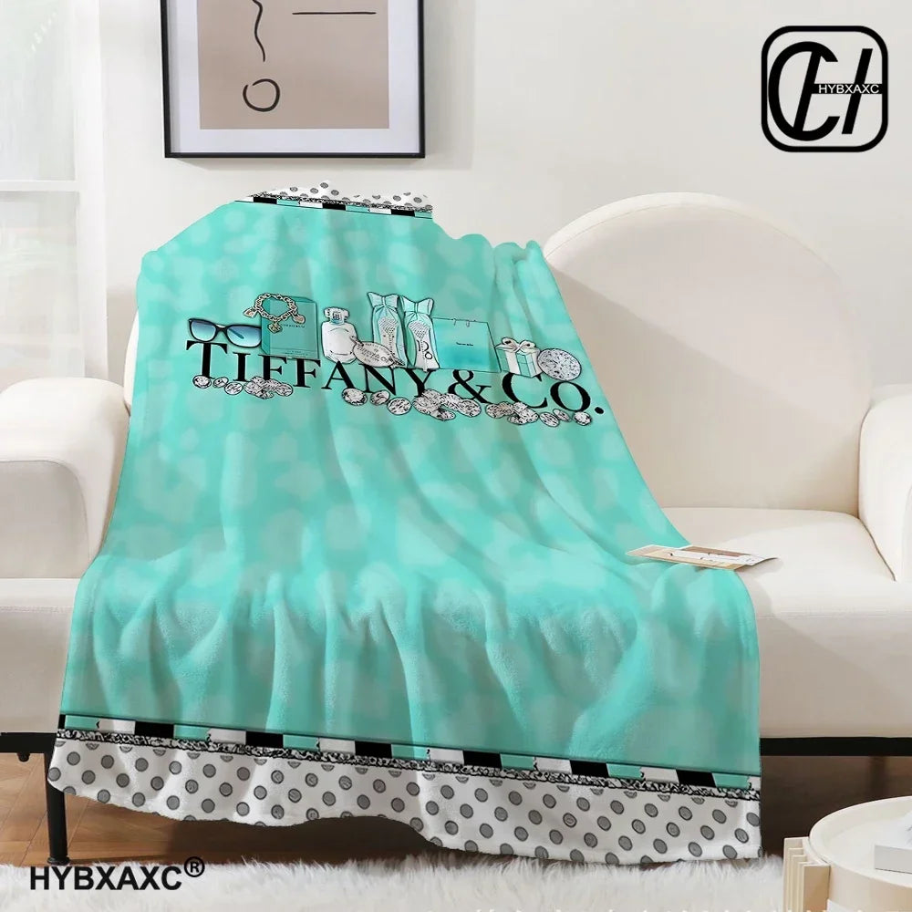 Couverture T-Tiffany Couverture en flanelle Art esthétique Couverture en flanelle bleue