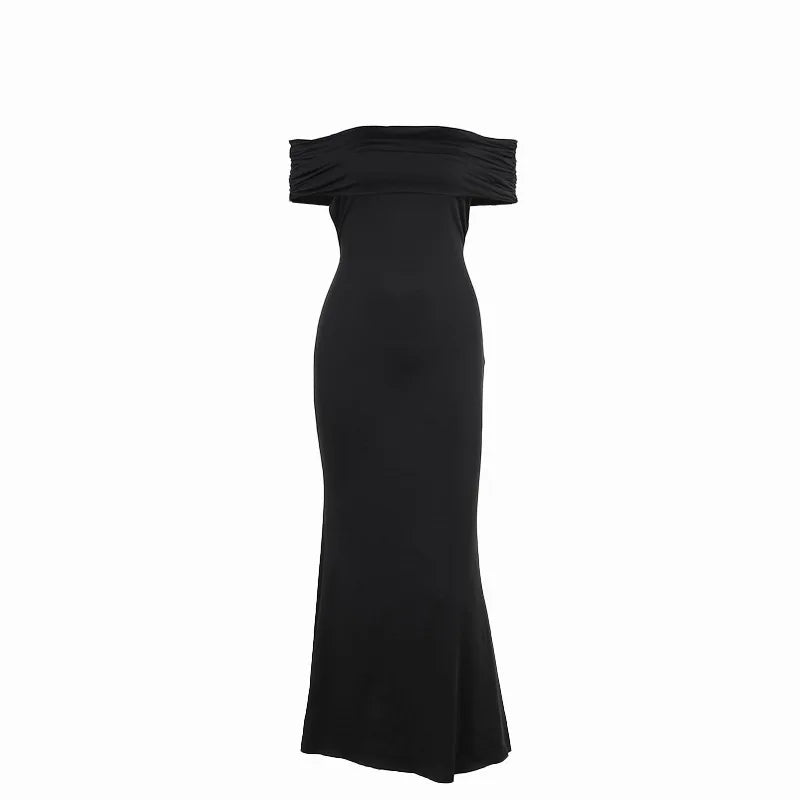 Robe longue sexy sans bretelles et dos nu, élégante