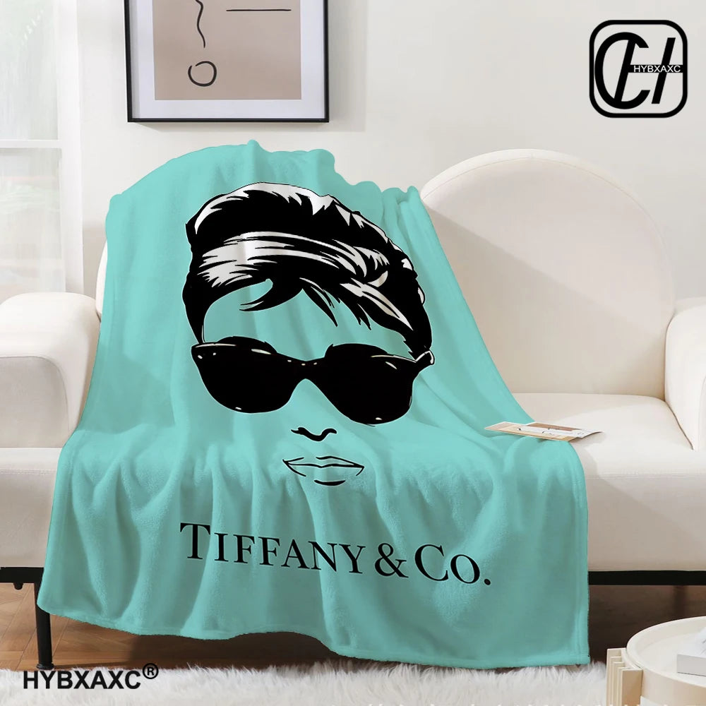Couverture T-Tiffany Couverture en flanelle Art esthétique Couverture en flanelle bleue