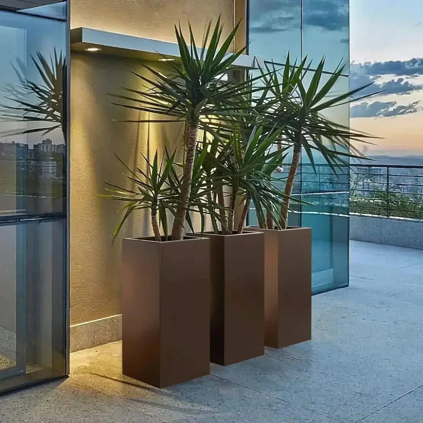 Metallic Heavy Tall Outdoor Indoor Planter Box