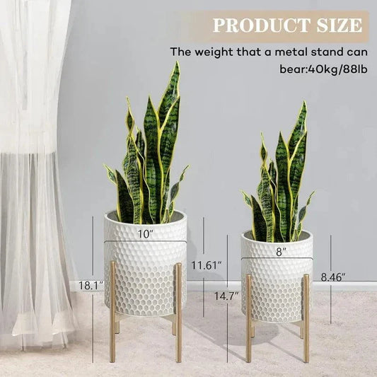 Mid Century Planters for Indoor Plants, a Beautiful Set of 2