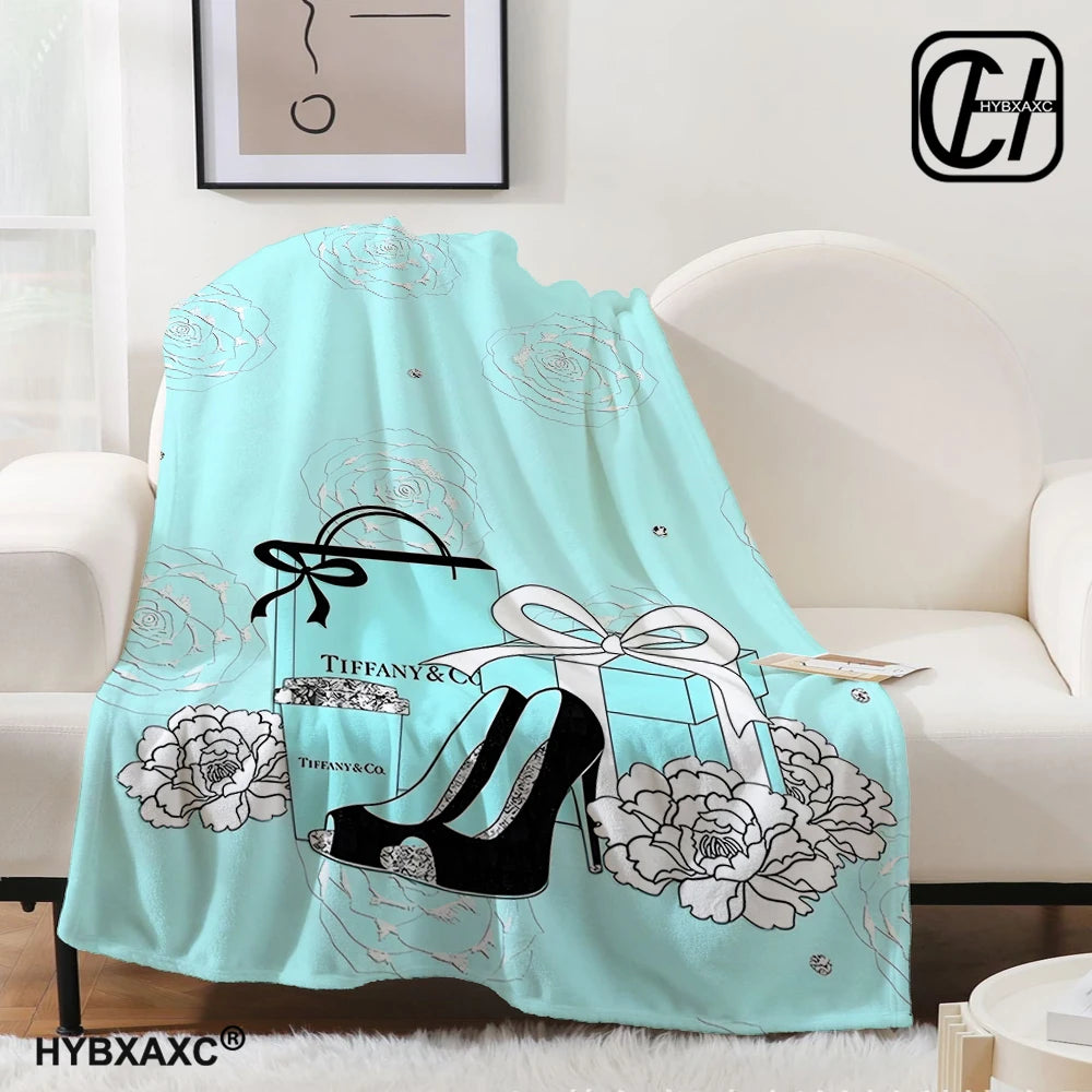 Couverture T-Tiffany Couverture en flanelle Art esthétique Couverture en flanelle bleue