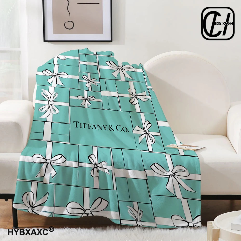 Couverture T-Tiffany Couverture en flanelle Art esthétique Couverture en flanelle bleue