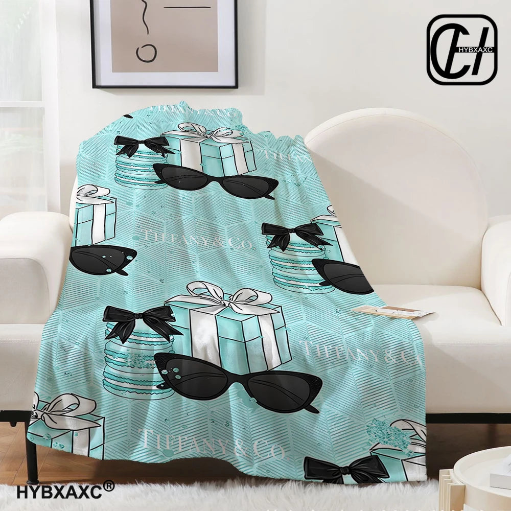 Couverture T-Tiffany Couverture en flanelle Art esthétique Couverture en flanelle bleue