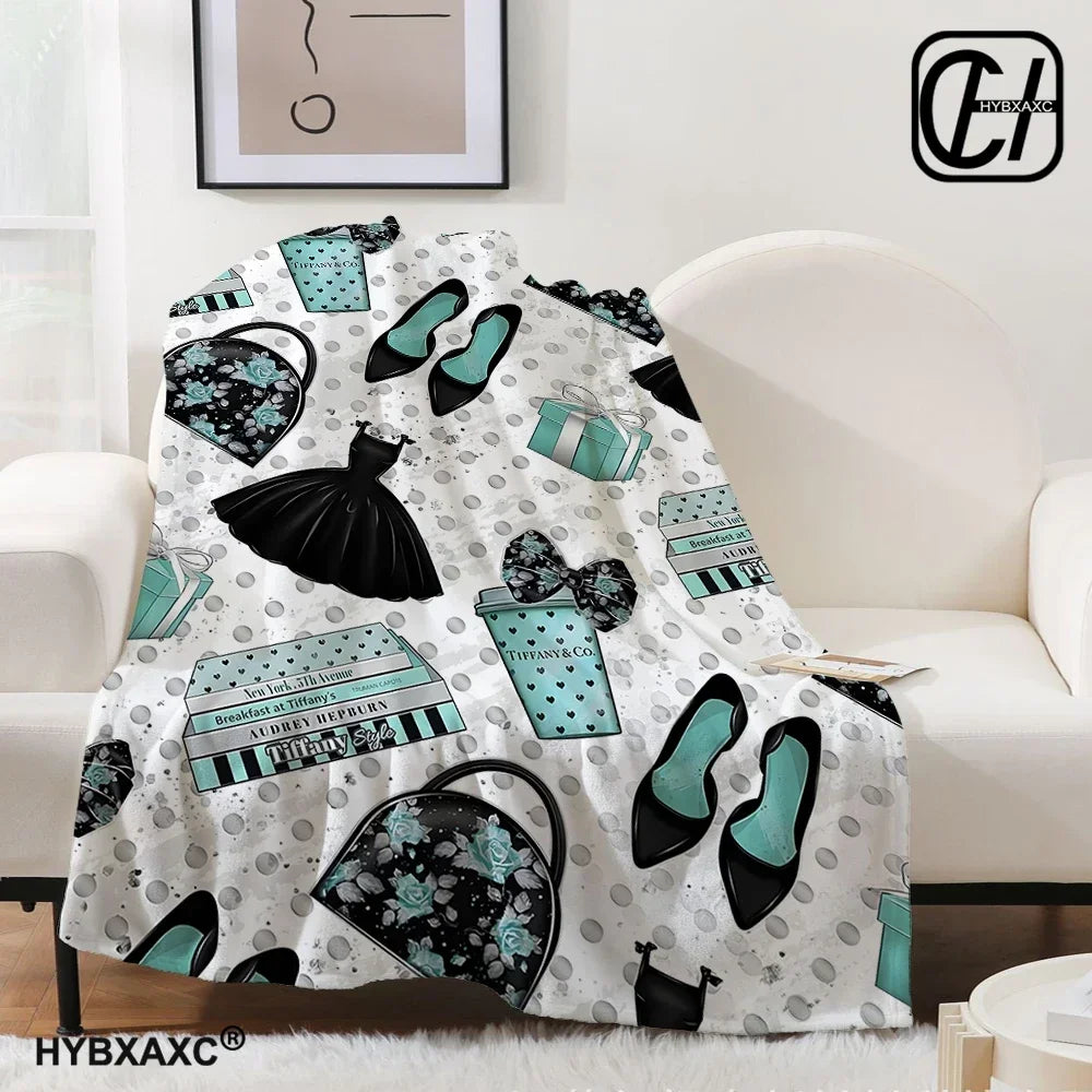 Couverture T-Tiffany Couverture en flanelle Art esthétique Couverture en flanelle bleue