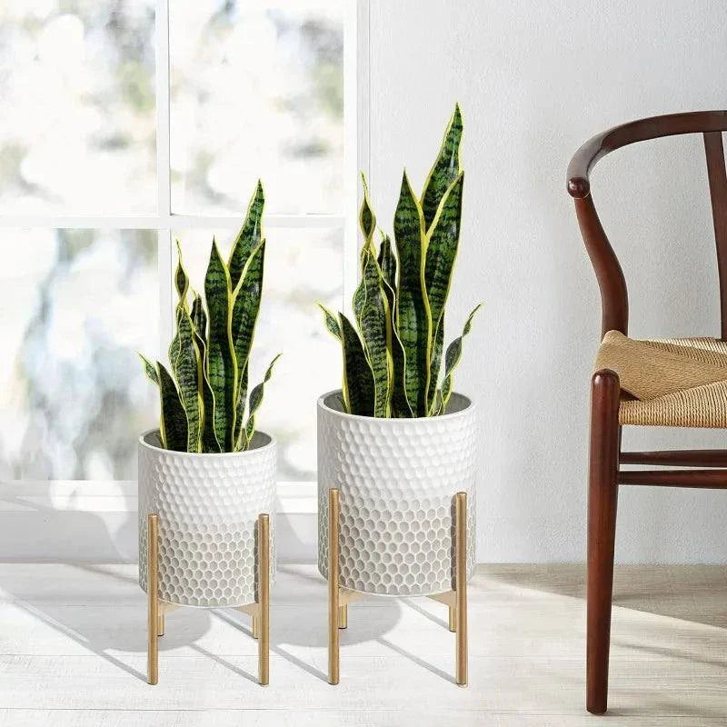 Mid Century Planters for Indoor Plants, a Beautiful Set of 2